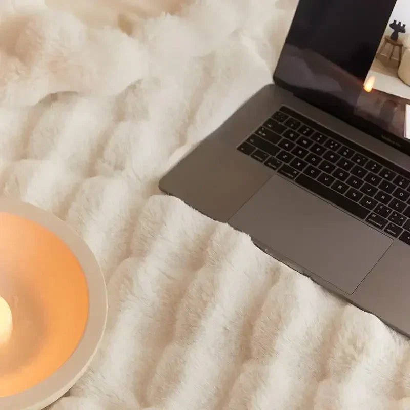 "Kuschelplüschdecke Beige, weich & gemütlich, samtiges Plüschmaterial, ideal für Wohn- & Schlafzimmer, Home & Decor"