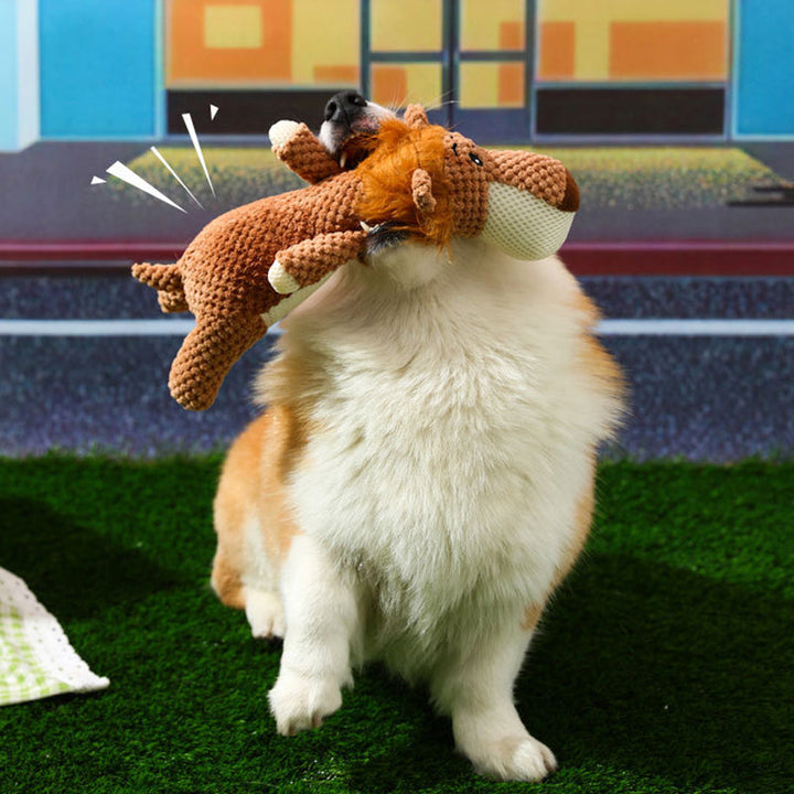 "Langlebiges Hundespielzeug Elefant aus Plüsch, ideal für kräftige Kauer, fördert Maulgesundheit."