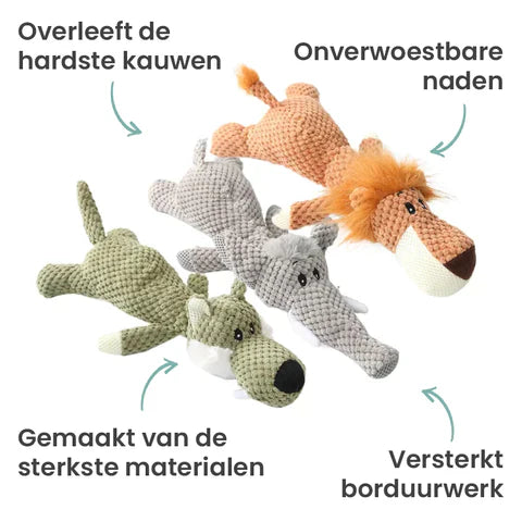 "Langlebiges Hundespielzeug Elefant aus Plüsch, ideal für kräftige Kauer, fördert Maulgesundheit."