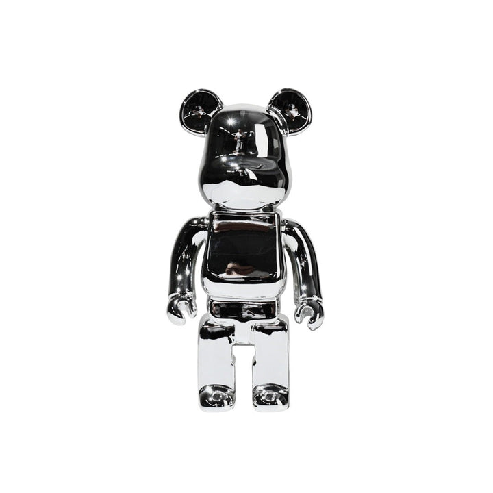"Lebendige Bearbricks Skulptur mit buntem Design, ideal als stylische Tischdekoration und Sammlerfigur, aus Harz gefertigt."