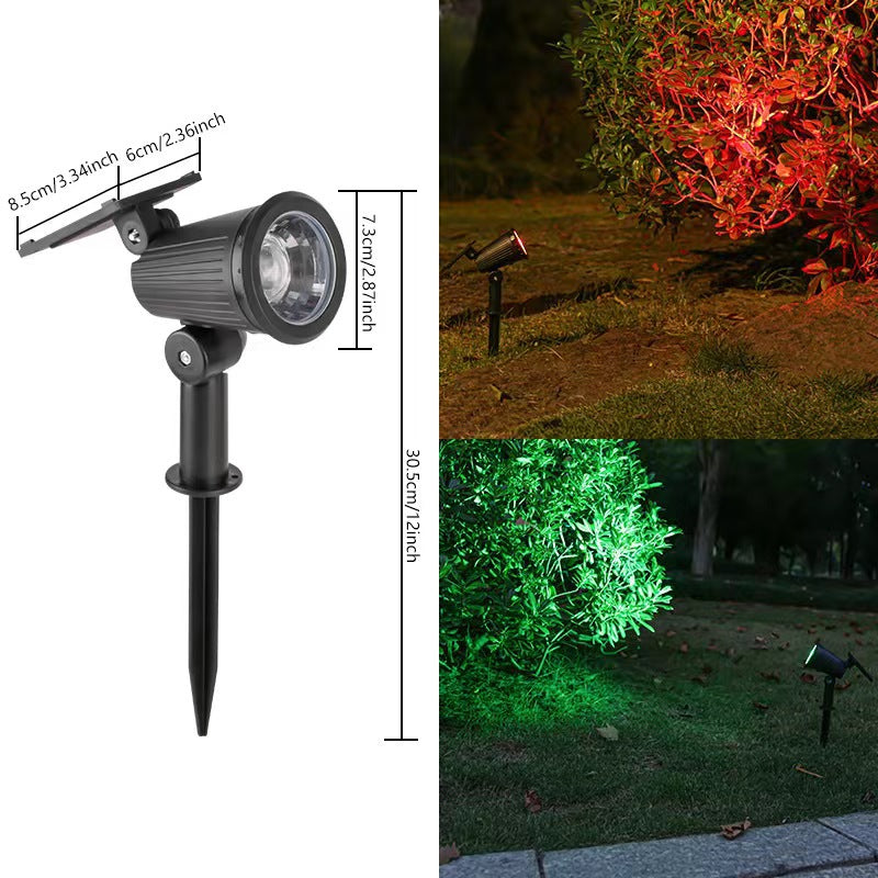 "LED Solar Gartenstrahler, wetterfest, fokussiertes Licht, perfekte Außenbeleuchtung. Ideal für Wege und Dekorationen."