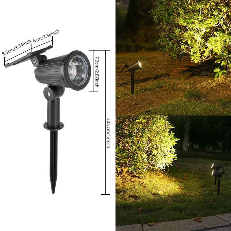 "LED Solar Gartenstrahler, wetterfest, fokussiertes Licht, perfekte Außenbeleuchtung. Ideal für Wege und Dekorationen."