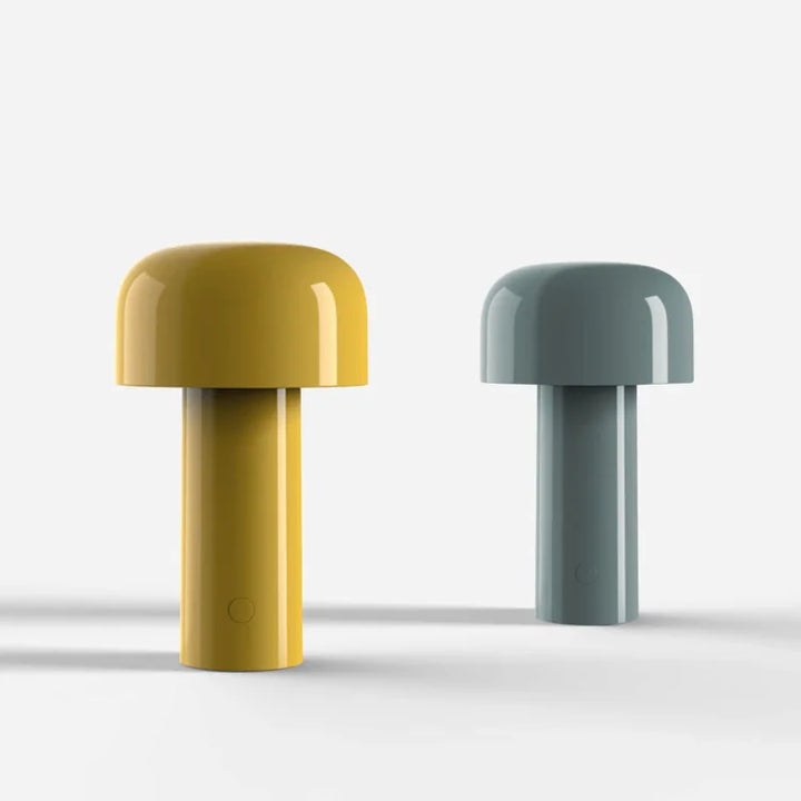 "LED Tischlampe in modernem Design mit dreifarbiger Dimmfunktion, warme, kühle und neutrale Lichtmodi sichtbar"