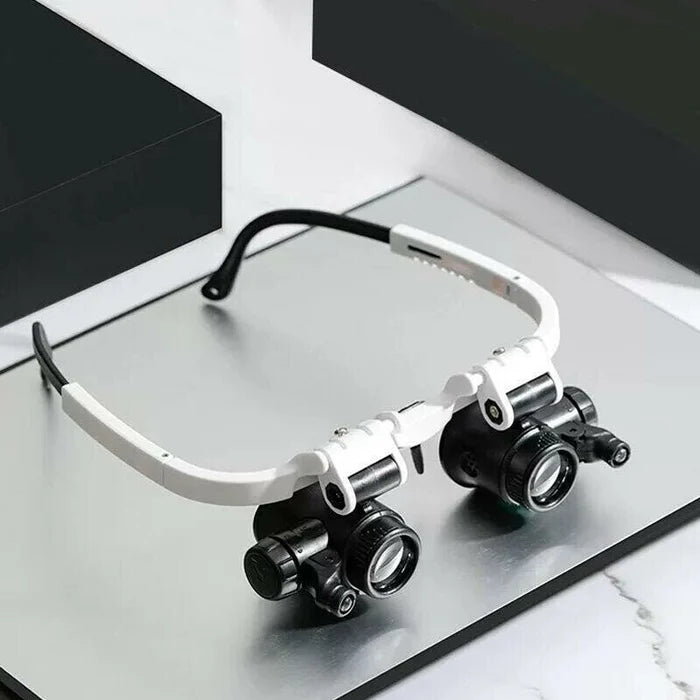 "LED-Vergrößerungsbrille mit 8x, 15x, 23x Lupen und LED-Licht, ergonomisches Design, klarer Sicht, ideal für Präzisionsarbeit