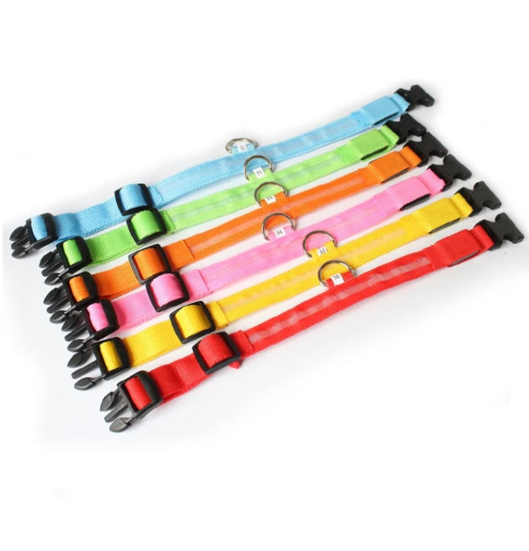 Leuchtendes, multifarbiges LED Hundehalsband für optimale Sichtbarkeit und Sicherheit bei Dunkelheit, verstellbar und wetterf