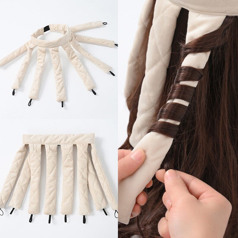 "LockenLeicht™️: sanftes Styling ohne Hitze, leicht & tragbar, ideal für schonende Locken in beige, weinrot, schwarz"