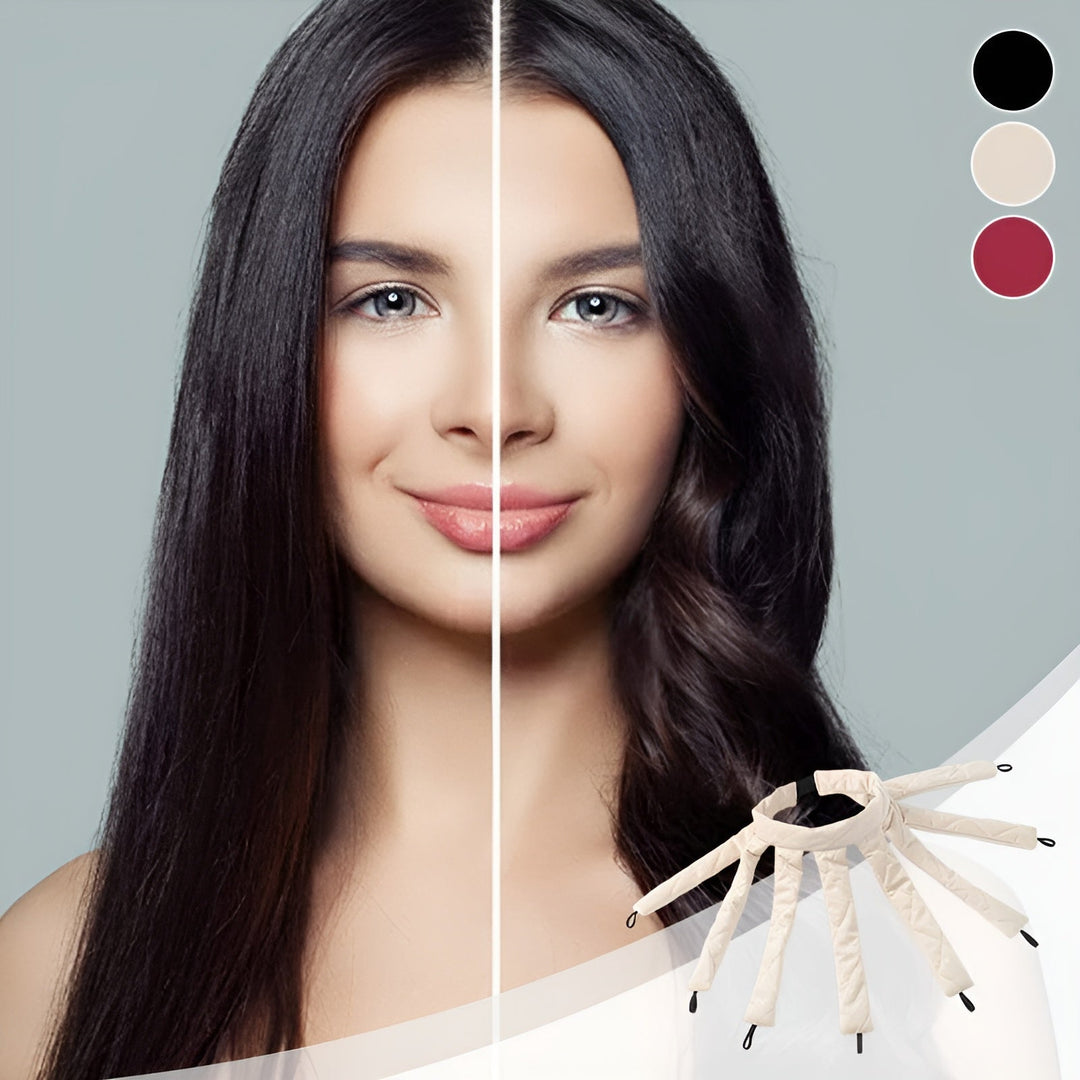 "LockenLeicht™️: sanftes Styling ohne Hitze, leicht & tragbar, ideal für schonende Locken in beige, weinrot, schwarz"