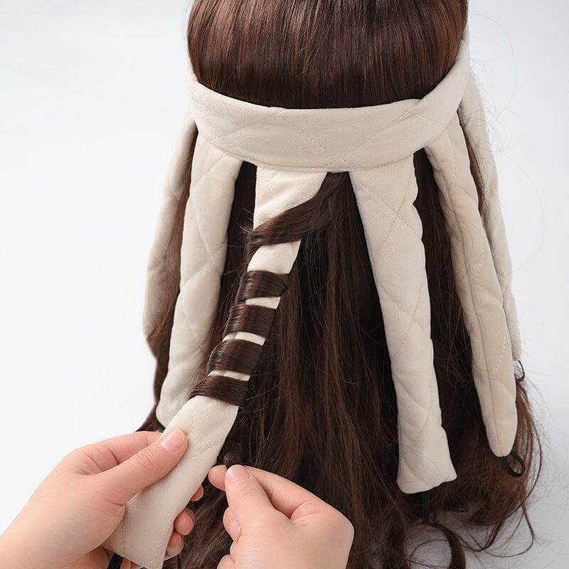 "LockenLeicht™️: sanftes Styling ohne Hitze, leicht & tragbar, ideal für schonende Locken in beige, weinrot, schwarz"