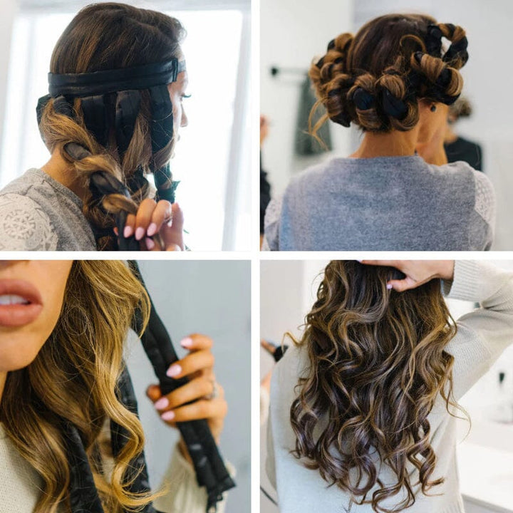 "LockenLeicht™️: sanftes Styling ohne Hitze, leicht & tragbar, ideal für schonende Locken in beige, weinrot, schwarz"