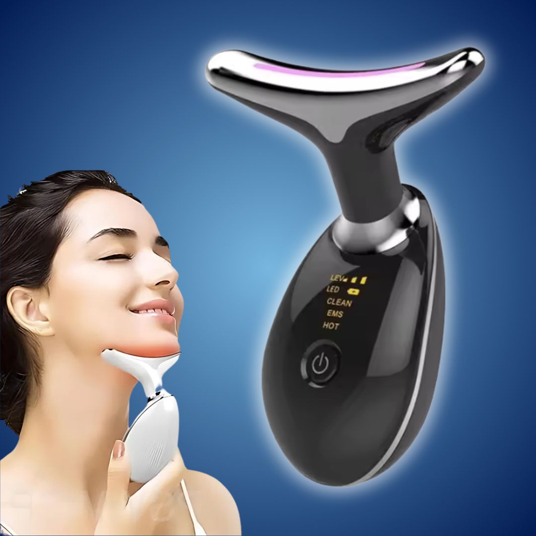 "LumiLift EMS Gesichtsformer – Kompakt, elegantes Schwarz/Weiß, EMS Mikrostrom, Hautstraffung, Anti-Aging Gerät"