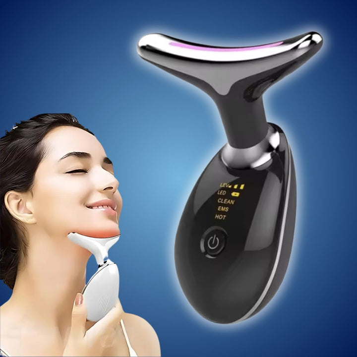 "LumiLift EMS Gesichtsformer – Kompakt, elegantes Schwarz/Weiß, EMS Mikrostrom, Hautstraffung, Anti-Aging Gerät"