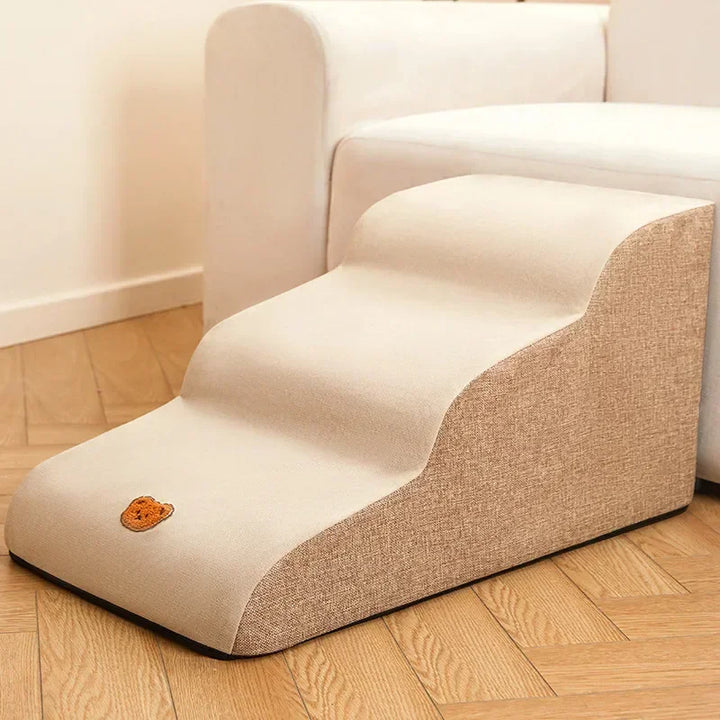 Luxuriöse Haustier-Treppe in Grau für Bett und Sofa, mit rutschfester Oberfläche, ideal für kleine oder ältere Tiere.
