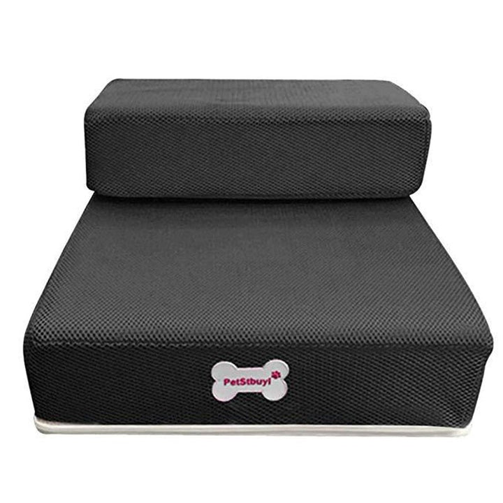 Luxuriöse Hundetreppe mit rutschfesten Stufen und weicher Polsterung für Couch und Bett, ideal für kleine Hunde und Senioren.