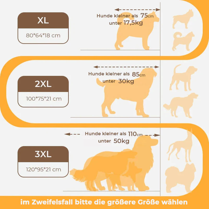 Luxuriöses, kratzfestes Hundebett mit orthopädischer Kopfstütze. Großes, bequemes Kissen für optimalen Hundekomfort.