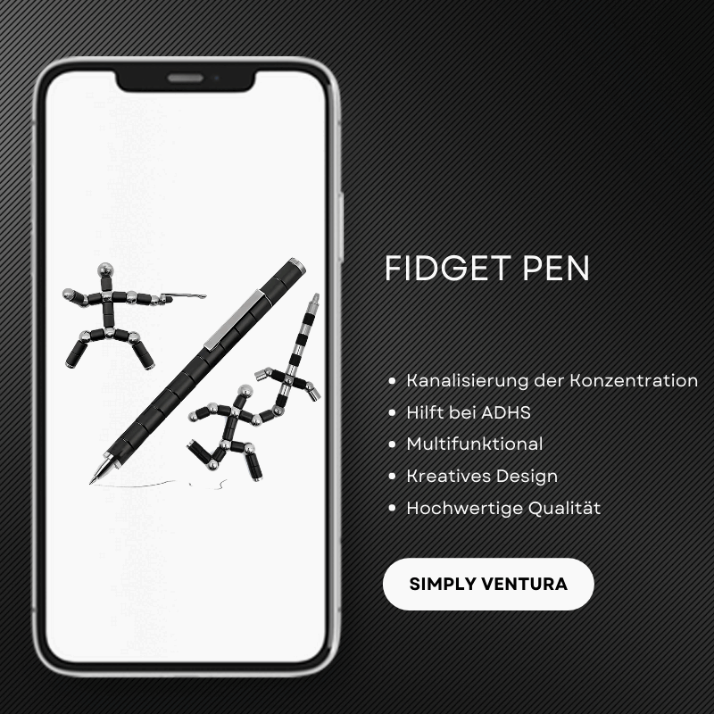 "Magnetischer Fidget Pen für Stressabbau, Silber, kombiniert Stift und Spielzeug für mehr Produktivität und Kreativität"