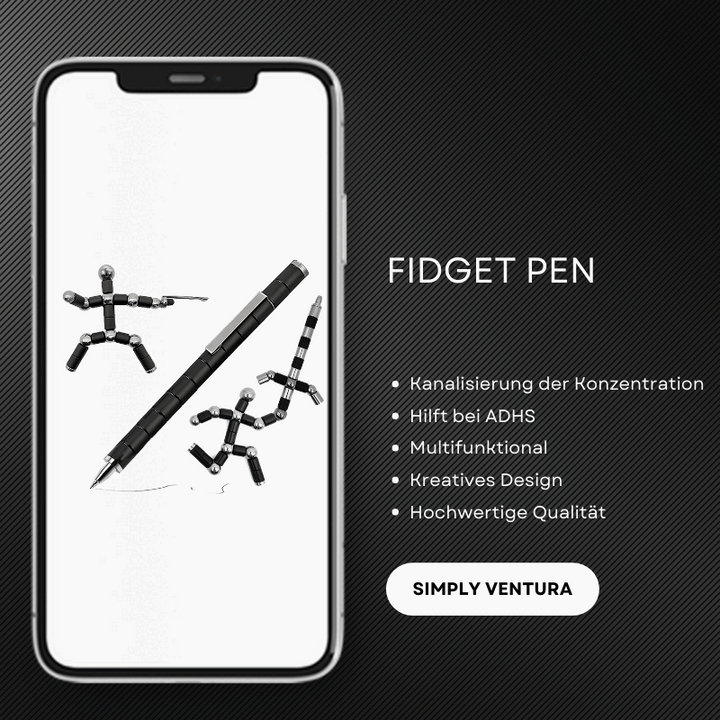 "Magnetischer Fidget Pen für Stressabbau, Silber, kombiniert Stift und Spielzeug für mehr Produktivität und Kreativität"