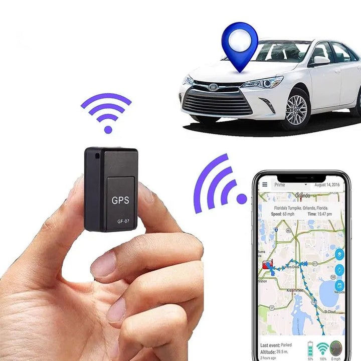 Magnetischer Mini GPS-Tracker, kompakt, schwarz, zur diskreten Ortung. Starker Magnet, einfache Installation, kein Abo nötig.