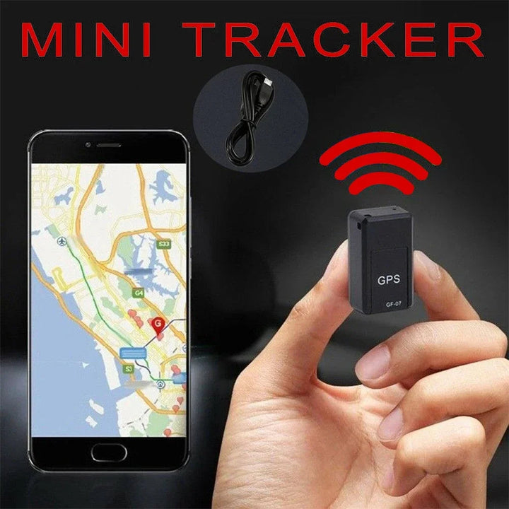 Magnetischer Mini GPS-Tracker, kompakt, schwarz, zur diskreten Ortung. Starker Magnet, einfache Installation, kein Abo nötig.