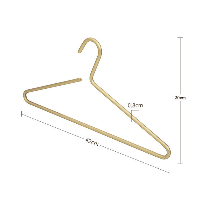 "Mattgoldene nahtlose Metall-Kleiderbügel, stilvoll und stabil, ideal für Garderobenordnung. Set aus 5 Stücken in Gold oder S
