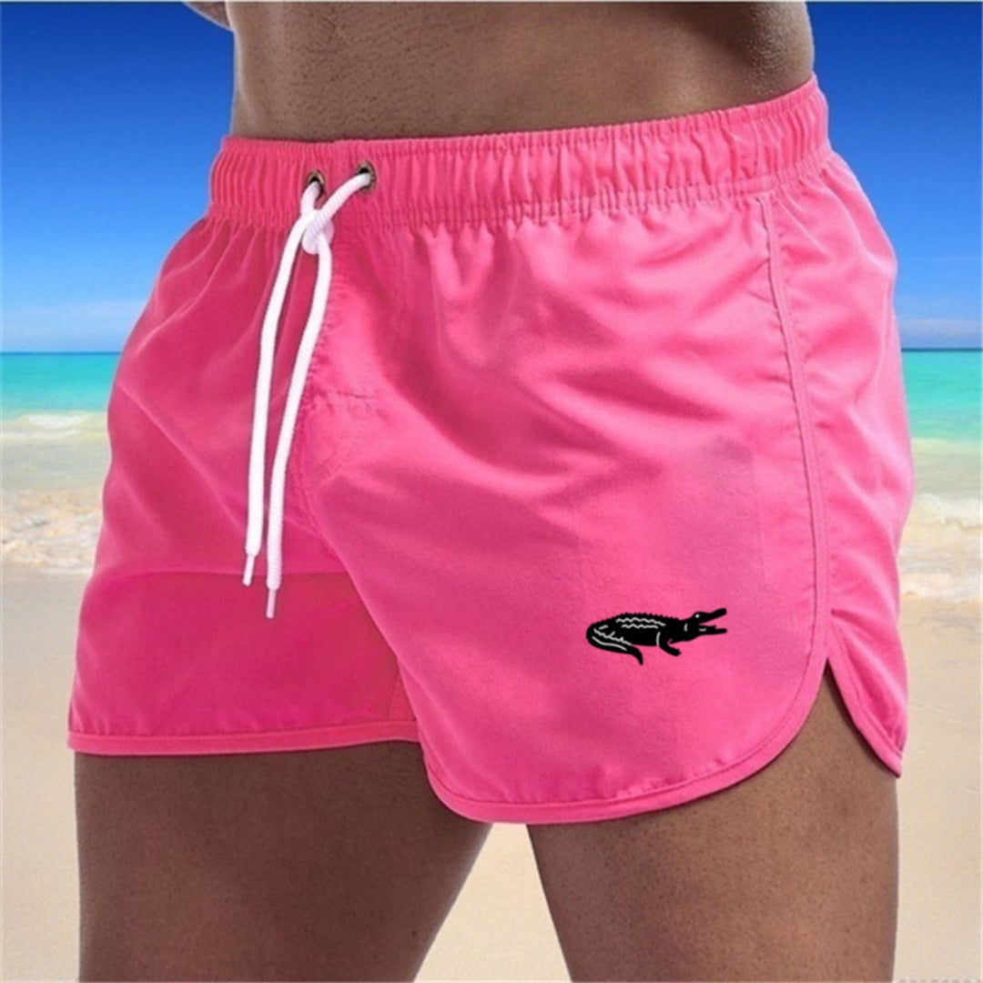 "Mehrfarbige, leichte Strand-Shorts mit elastischem Bund und modernem Druck, perfekt für Sommer und Sport."