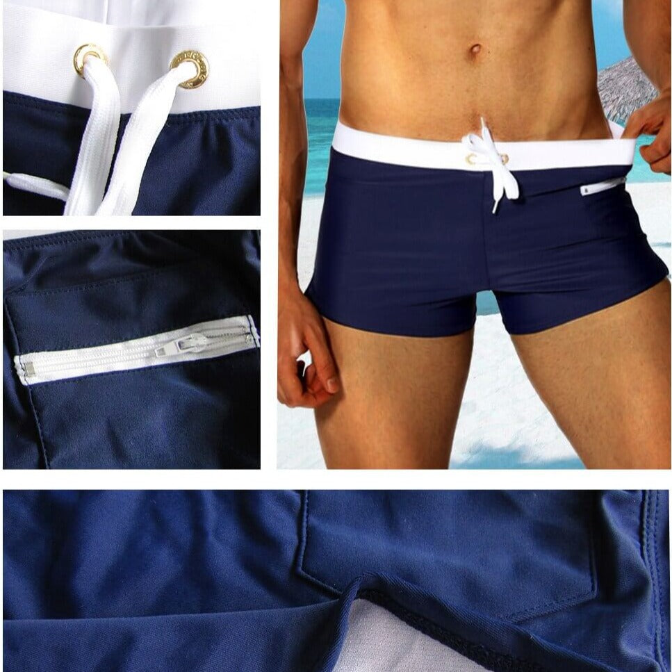 "Moderne Badehose 2024 in Armee grün, elegantes Design, Komfortbund, ideal für Strand oder Schwimmbad, stilvoller Look"