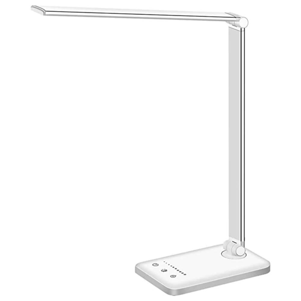 "Moderne LED-Schreibtischlampe mit USB-Ladeanschluss, vielseitigen Beleuchtungsmodi, elegantem Design, ideal für Büros."