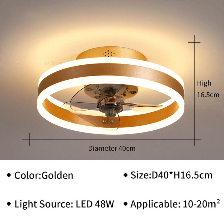 "Moderner LED-Deckenventilator mit eleganten Flügeln und integrierter LED-Beleuchtung, perfekt für Wohn- oder Büroräume."