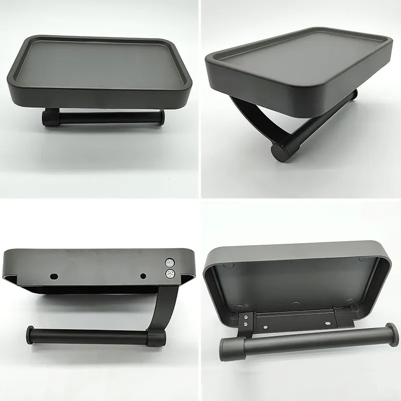 "Moderner Toilettenpapierhalter aus Edelstahl mit Ablage, minimalistisch und praktisch, für stilvolle Badezimmer, Home & Deco