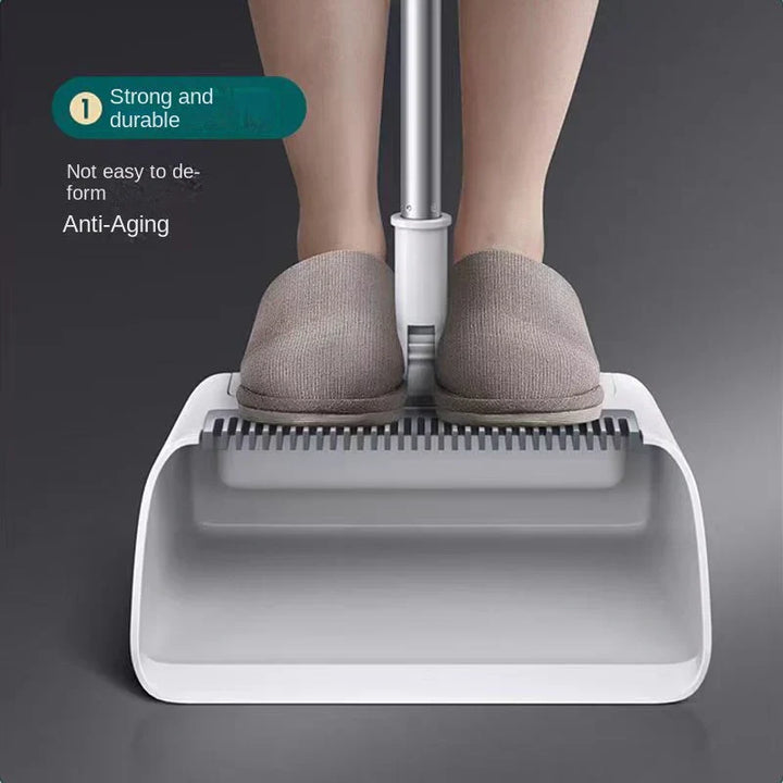 "Multifunktionales 3-in-1 Besen- und Kehrblech-Set, ergonomisch, langlebig, mit integriertem Besen, Bürste und Kehrblech."
