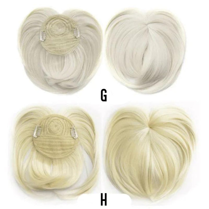 "Natürliche Haarverlängerung, dicht und fließend, für schnelle, stilvolle Frisuren in verschiedenen Farben."