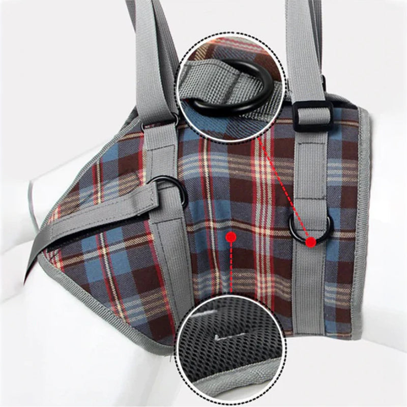 Orthopädischer Hundegurt, ergonomisch, bietet Unterstützung und Stabilität für Hunde-Hinterbeine, Detailaufnahme.