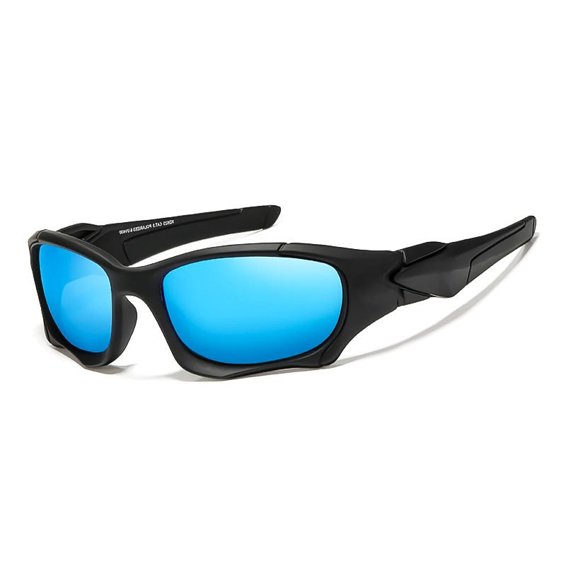"Polarisierte Motorrad-Sonnenbrille, modernes Design, leichte Konstruktion, klare Sicht, Blendschutz, ergonomisch, lila Linse