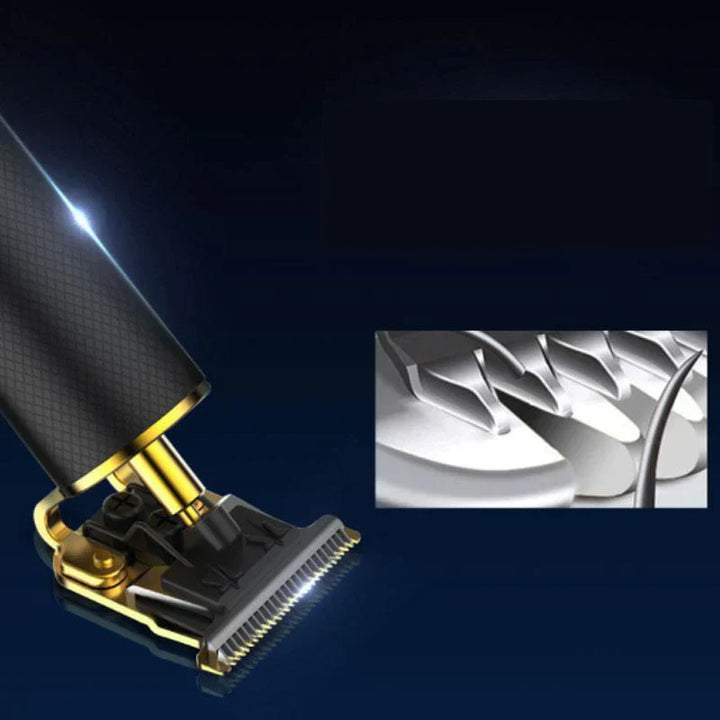 Profi Haarschneider für Männer mit T-förmiger Karbonstahlklinge, ergonomischem Design, ideal für präzises Haar- und Bartstyli