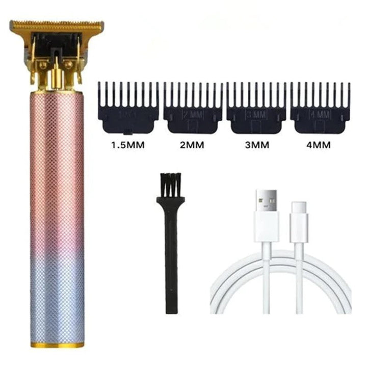 Profi Haarschneider für Männer mit T-förmiger Karbonstahlklinge, ergonomischem Design, ideal für präzises Haar- und Bartstyli