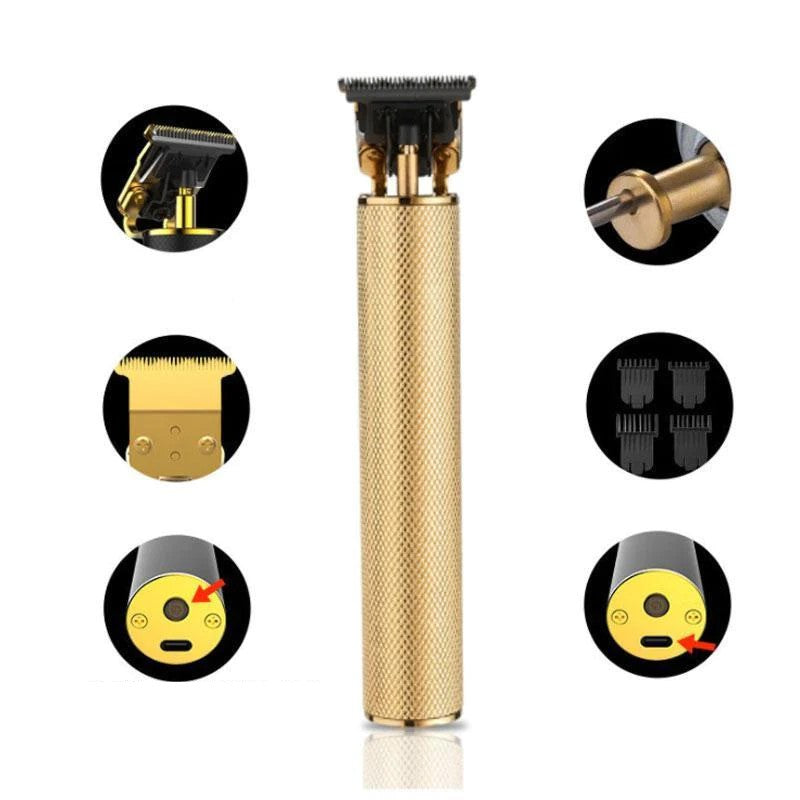 Profi Haarschneider für Männer mit T-förmiger Karbonstahlklinge, ergonomischem Design, ideal für präzises Haar- und Bartstyli