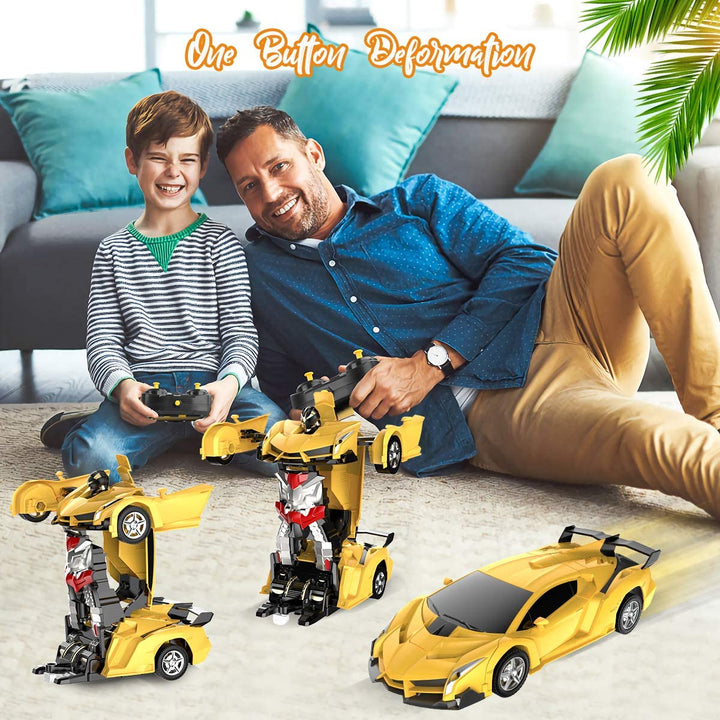 "RC Transformationsauto, Roboter-Spielzeug, 2.4GHz, farbenfrohes Auto, wandelbar in Roboter, ideal für Kinder, interaktiv"