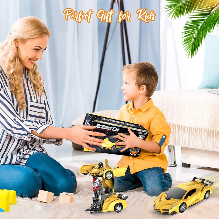 "RC Transformationsauto, Roboter-Spielzeug, 2.4GHz, farbenfrohes Auto, wandelbar in Roboter, ideal für Kinder, interaktiv"