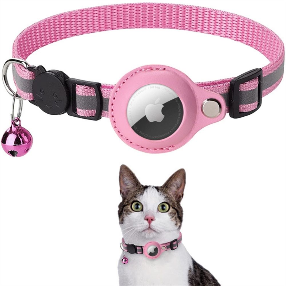 "Reflektierendes Katzenhalsband mit Sicherheitsverschluss und GPS-Halter, für erhöhte Sichtbarkeit und Schutz."