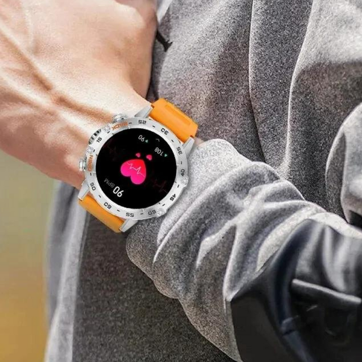 Robuste Militär-Gesundheitsuhr mit unkaputtbarem Display und Metallgehäuse, ideal für extreme Bedingungen und Sport.