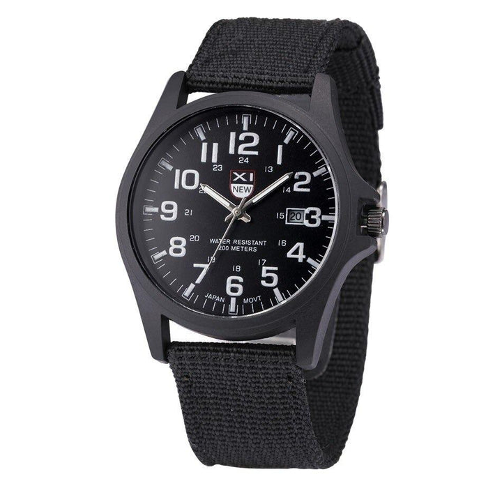 Robuste taktische Armee Uhr mit Edelstahlgehäuse, Silikonarmband, in Schwarz. Ideal für Outdoor-Aktivitäten.