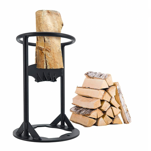 Robuster Holzspalter aus Stahl für sicheres Holzspalten mit stabiler Befestigung, ideal für Gartenarbeiten und Camping.