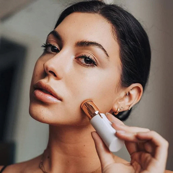 "Rosa Haarentfernungsgerät für Gesicht, handlich mit LED-Licht, sanft zu Oberlippe und Kinn, für glatte Haut."