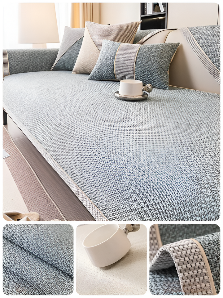 "Rutschfester Sofabezug in Hellgrau: Modernes Design, ultimative Passform & Schutz für Ihr Wohnzimmer-Sofa."