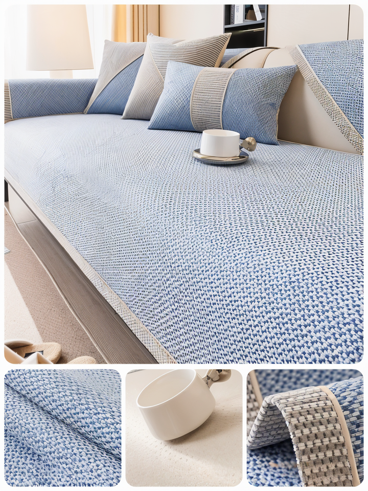 "Rutschfester Sofabezug in Hellgrau: Modernes Design, ultimative Passform & Schutz für Ihr Wohnzimmer-Sofa."