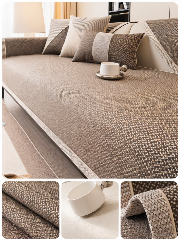 "Rutschfester Sofabezug in Hellgrau: Modernes Design, ultimative Passform & Schutz für Ihr Wohnzimmer-Sofa."