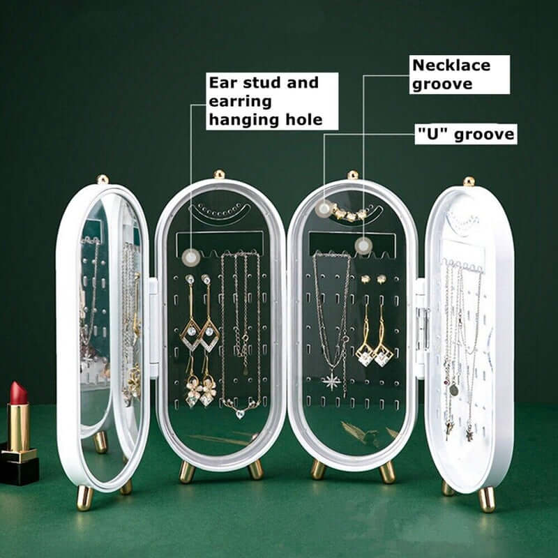 Organisateur de bijoux ovale pliable