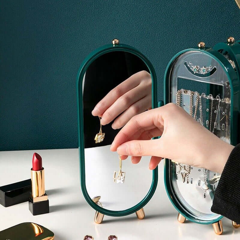 Organisateur de bijoux ovale pliable