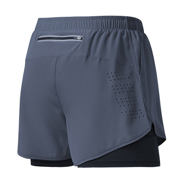 Schnelltrocknende Herren Laufshorts, leicht, atmungsaktiv, mit Mesh-Einsätzen und Reißverschluss, ideal für Sport.