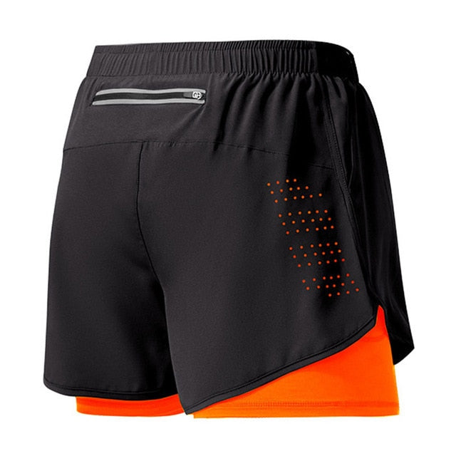 Schnelltrocknende Herren Laufshorts, leicht, atmungsaktiv, mit Mesh-Einsätzen und Reißverschluss, ideal für Sport.