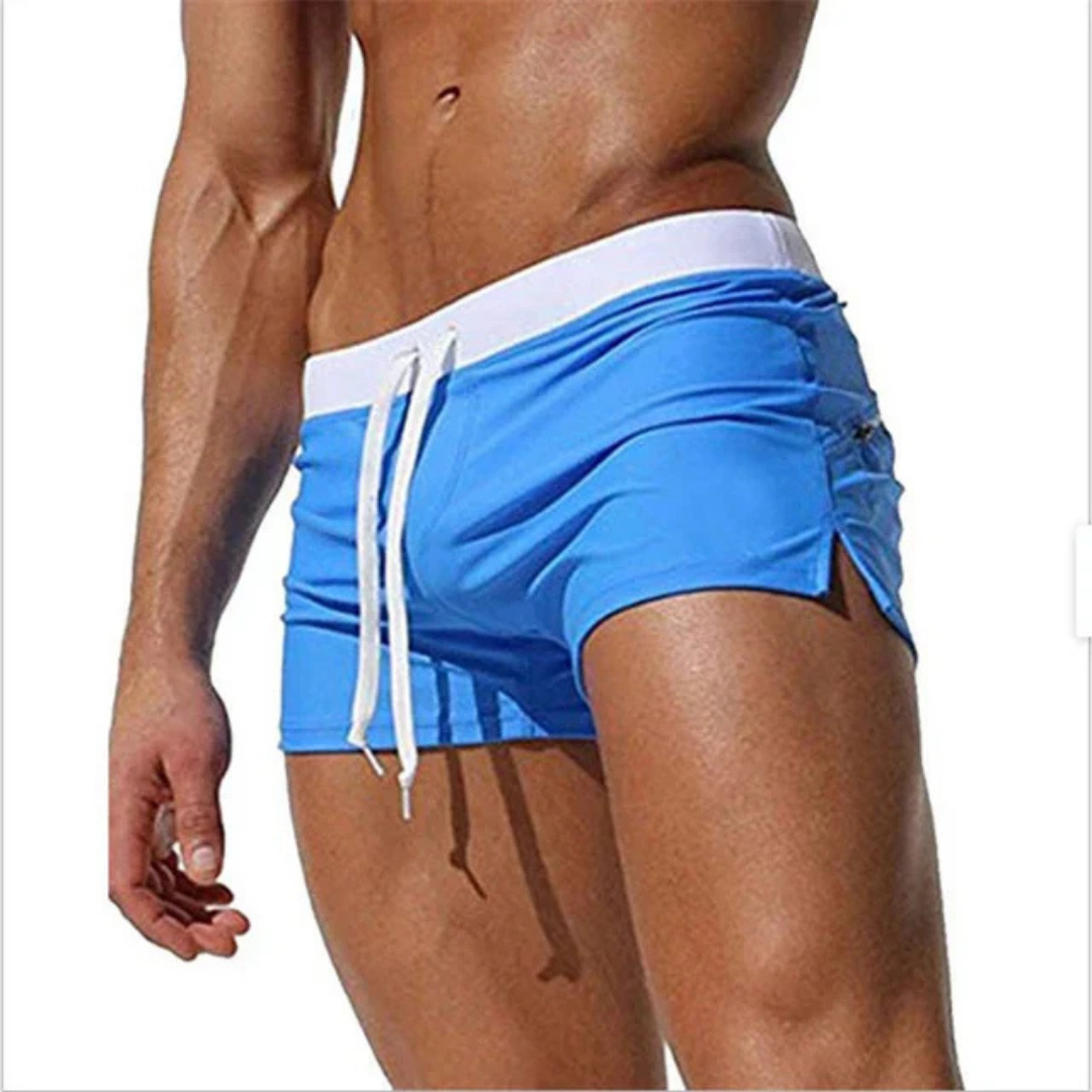 "Schnelltrocknende, leichte Schwimmshorts für Herren mit verstellbarem Kordelzug, ideal für Strand und Pool."